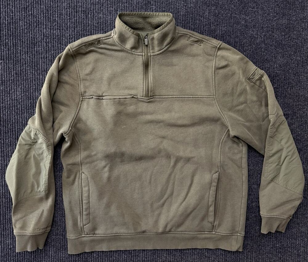 Under Armour Storm Tactical 1/4 Zip Pullover Mens M Olive Green Fleece Military
